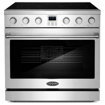 36" 6.0 cu.ft. Electric Range With 5 Burner Glass Cooktop, Stainless Steel
