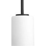 Progress Lighting - Progress Lighting 1-100W Medium Mini-Pendant, Black - One-light mini-pendant from the Replay Collection, smooth forms, linear details and a pleasingly elegant frame enhance a simplified modern look.