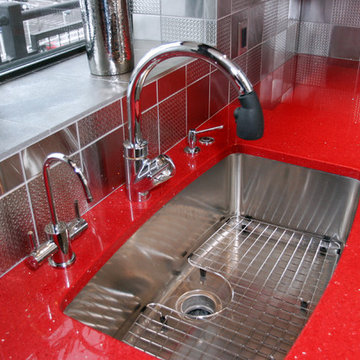 Dramatic Red Kitchen