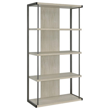 Coaster Loomis 4-shelf Modern Wood Bookcase Whitewashed Gray