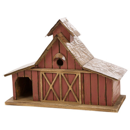 20.67" Oversized Rustic Wood Barn Birdhouse