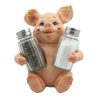 Farmhouse Salt And Pepper Shakers Set, 4 Cute Salt Pepper Shaker