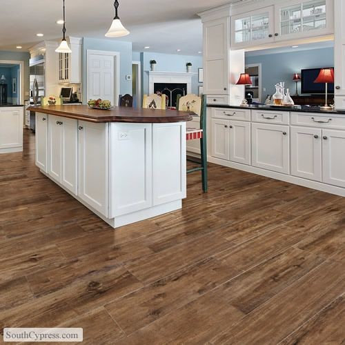 wood tile floor in kitchen