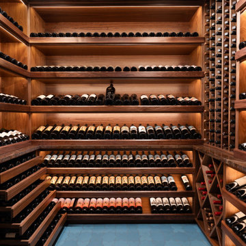Luxury Wine Cellar with Custom Walnut Wine Racks | Deerfield, IL