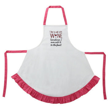 I Like To Cook With Wine Apron