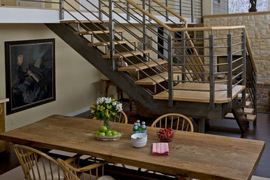 Transitional dining room photo in Denver