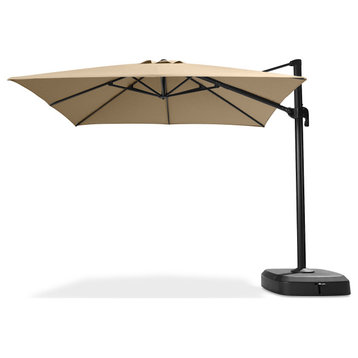 Portofino Comfort 10ft Sunbrella Outdoor Patio Resort Umbrella, Heather Beige