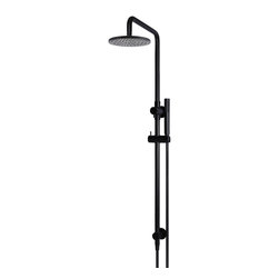Round 2-in-1 Matte Black Shower Rail Set SKU: MZ0704 - Shower Heads and Body Sprays