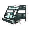 Twin/Full Mission Bunk Bed W/Twin Trundle