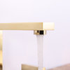 Square Bathroom Faucet, 8" Spread, Satin Brass