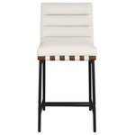 Meridian Furniture - Burke Counter Stool, Cream, Vegan Leather, Walnut Veneer Metal Dowel - Indulge in the allure of the Cream Vegan Leather Burke Counter Stool by Meridian Furniture. Its captivating design and luxurious Cream Vegan Leather elevate any space with effortless elegance. Crafted with precision and durability in mind, this stunning piece becomes the focal point of gatherings, fostering moments of connection and warmth. Embrace sophistication and style with the Burke Counter Stool, a testament to exquisite taste and timeless beauty.