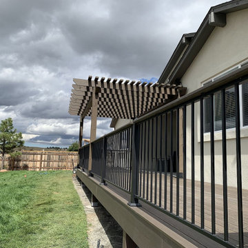 Steel Deck Railing with Composite Drink Rail