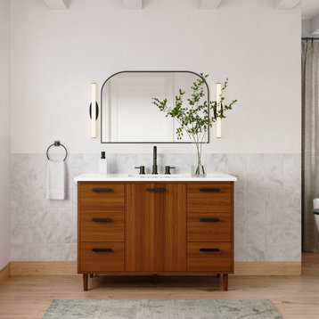The Darby Bathroom Vanity, Teak, 48", Single Sink, Freestanding