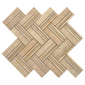12"x11" Quilt Collection, Mike, Mixed Big Herringbone, Polished, Set of 5