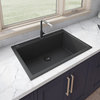 30-inch inch Dual-Mount Granite Composite Sink - Midnight Black - RVG1030BK