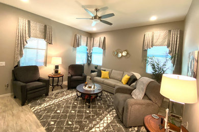 Example of a minimalist family room design in Phoenix