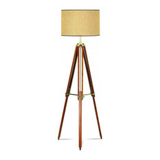 Tripod 1-Light Floor Lamp Walnut