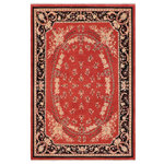 Bareens Designer Rugs - Classic Ziegler Margorie Rust Black Hand-Knotted Wool Rug - 9'0'' x 11'8'' - Enhance the ambiance of your home with this magnificent Persian-influenced Turkish hand-knotted rug made by skilled artisans capable of creating the most exceptional vegetable dyes and hand-spun wool. This exquisite handmade rug is a one-of-a-kind Peshawar Kafkaz, otherwise identified as Chobi, Chobi Peshawar, Oushak, or Ziegler rug. These handmade rugs are crafted in Pakistan utilizing superior-quality wool imported from Australia, New Zealand, and Korea in two types of weaves: the Persian weave and the Mori weave. This rug is meticulously crafted by hand using the finest natural vegetable dyes extracted from local plants. The artisans use a blend of hand-spun local and fine merino wool, resulting in a rug with a compelling texture, higher lanolin content, and longer staple. The artisans occasionally incorporate natural or artificial silk into the pile to enhance specific motifs. The finished product is an awe-inspiring execution of flawless design and an understated palette that exudes elegance.