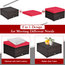 Costway 4PCS Patio Rattan Wicker Furniture Set Cushioned Sofa Ottoman Deck Red