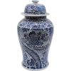 Temple Jar Vase Blooming Flowers Blue Colors May Vary White Variable