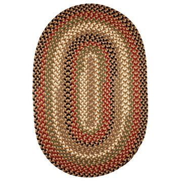 Santa Maria Traditional Braided Rug Natural Earth 8'x11' Oval