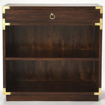 Beaumont Lane 2 Shelf Bookcase in Brown and Gold