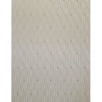 Tan Gold metallic diamond lines faux fabric Wallpaper, 21 Inc X 33 Ft Roll