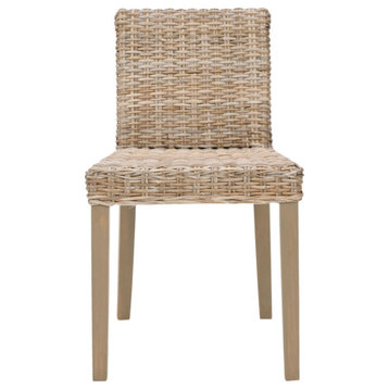 Barrano 18" Wicker Side Chair, Set of 2, Gray Wash