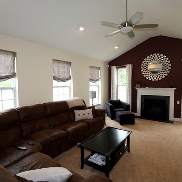 Living Room custom drapery and Roman Valances