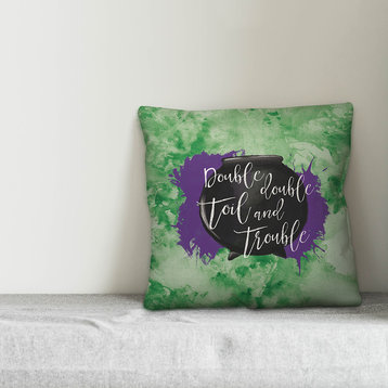 Double Double Toil And Trouble 16"x16" Throw Pillow