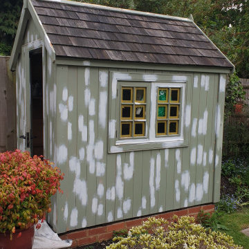 Shed Project in Lichen 19 bespoke hand painting in Southfields SW18