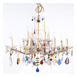 12 Arm Multi Coloured Vintage Marie Therese - Chandeliers