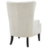 Clementine KD Fabric Wing Accent Arm Chair, Cream