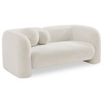 Meridian Furniture - Emory Boucle Fabric Upholstered Upholstered Loveseat, Cream - The Emory Loveseat draped in the rich cream boucle fabric is a sight to behold. Its captivating elegance is matched only by its comfort, making it the epitome of style and relaxation. The texture of the fabric adds depth and dimension to the loveseat, making it a stunning addition to any room. With its sleek design and cozy feel, the Emory Loveseat is the perfect place to unwind and indulge in a moment of pure luxury.