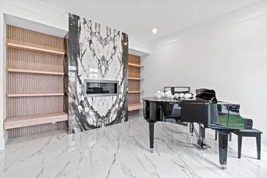 Inspiration for a contemporary family room remodel in DC Metro
