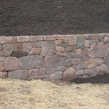 Dry laid stone wall