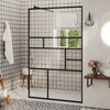 vidaXL Walk-in Shower Wall with Clear ESG Glass Enclosure 39.4"x76.8" Black