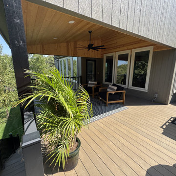 Covered Hillside Deck Addition in Shawnee