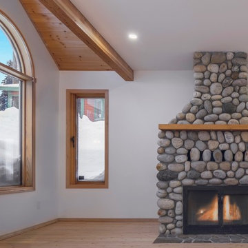 Stone and wood interior design