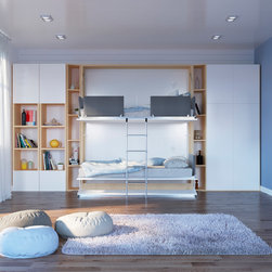 Pensiero T - Twin Wall Bunk Bed with Table - Murphy Beds