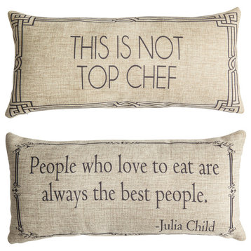 Top Chef Julia Child Foodie Kitchen Dining Indoor Outdoor Message Pillow