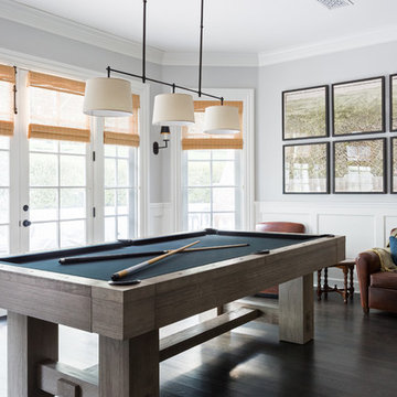 Traditional Living Room with Billiards Room