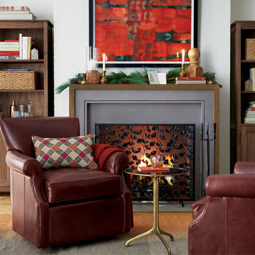Elyse Leather 360 Swivel Glider
