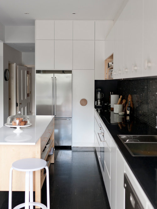 Black Tile Backsplash Houzz