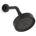 Kohler - Kohler Purist 2.5GPM Wall-Mount Showerhead With Air-Induct Tech, Matte Black - This Purist single-function showerhead brings innovation to your bathroom with Katalyst, a cutting-edge technology that intensifies the flow of water for a completely indulgent showering experience. With a new nozzle pattern, internal waterway design, and air-induction system, this technology maximizes every water drop and creates a richer, more intense flow of water that heightens the shower's sensory experience. By infusing two liters of air per minute, Katalyst delivers a powerful, voluptuous spray that clings to the body with larger, fuller water drops.