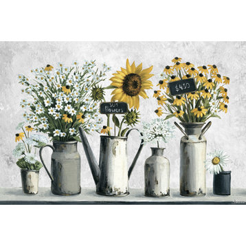 "Fresh Cut Sunflowers" Painting Print on Wrapped Canvas