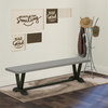 East West Furniture V-Style 15x72" Wood Dining Bench in Black/Gray