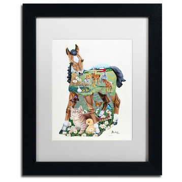 Jenny Newland 'Pony Tails' Matted Framed Art, 14x11