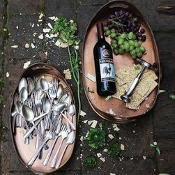 METAL TRAYS WITH HANDLES - COPPER FINISH, SET OF 2 - Products
