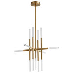 Oxygen Lighting - Moxy 32" LED Chandelier, Aged Brass - Stylish and bold. Make an illuminating statement with this fixture. An ideal lighting fixture for your home.